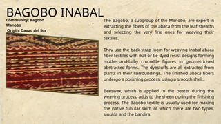 Inabal Patterns Weaving Threads in the Philippines - TEX | PPTX