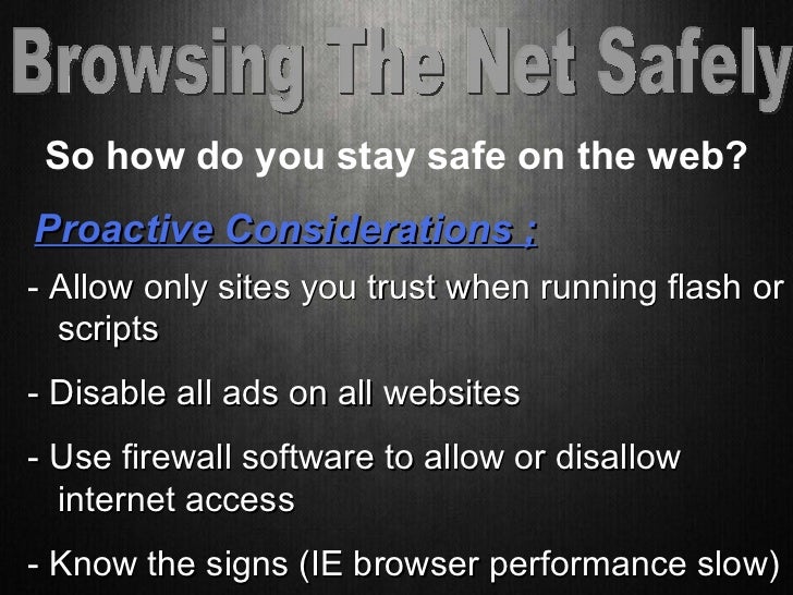 Browsing the Net Safely