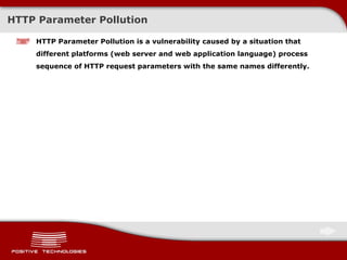 Parameter Pollution Examples Positive Hack Days. Goltsev. Web Vulnerabilities: Difficult Cases | PPT
