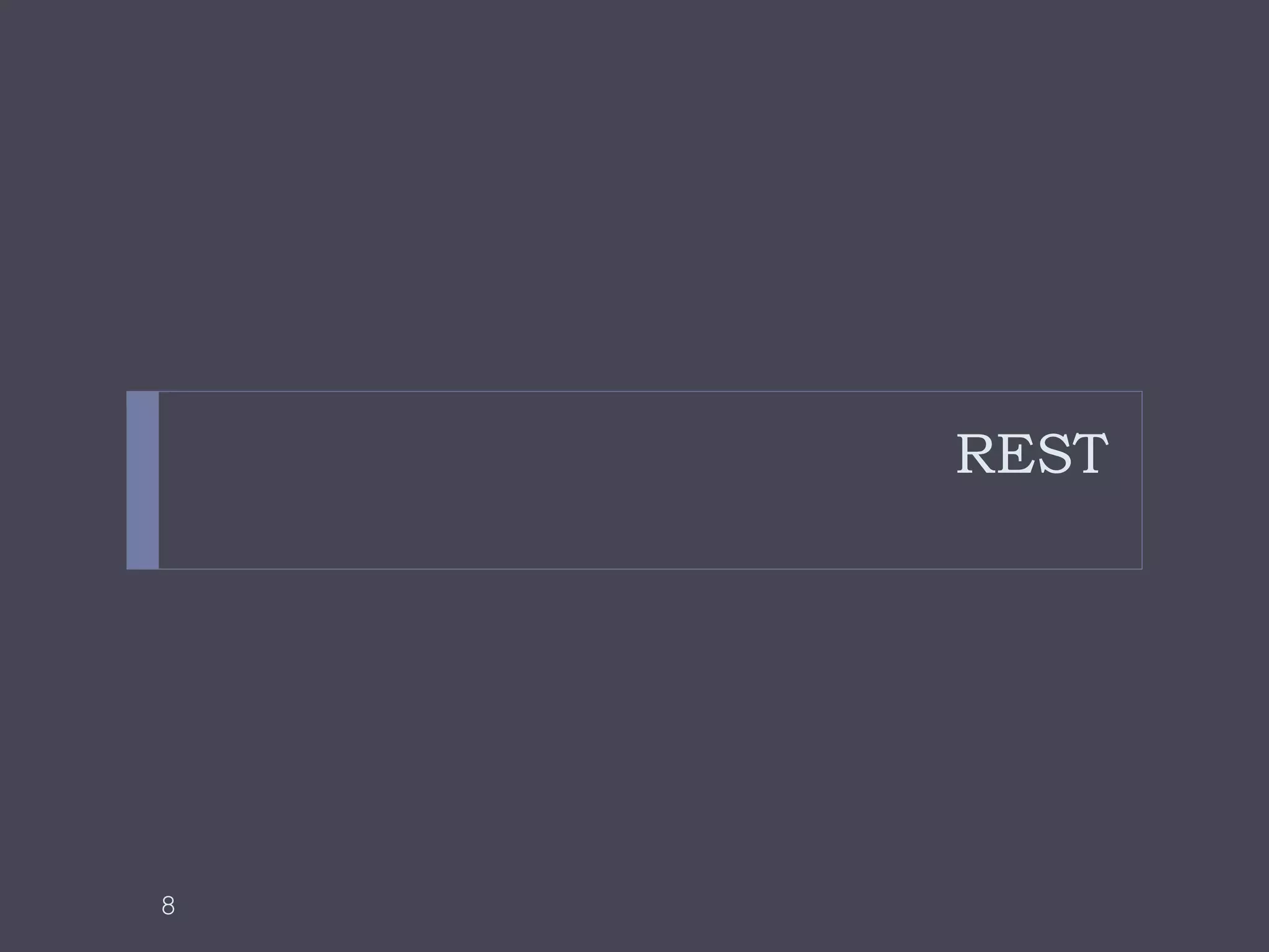 REST
       REST(Representational State Transfer)
           웹이 왜 이렇게 성공했는지, 어떻게 대규모의 시스템이 만
            들어졌는지 소프트웨어 아키텍처의 관점에서 분석하고 하
            나의 아키텍쳐 스타일로 정리 - 2000년 Roy Fielding
           Architectural Styles and the Design of Network-based
            Software Architectures, http://j.mp/REST_roy
           HTTP 는 하이퍼텍스트를 전송하기 위한 프로토콜이지만,
            실제로는 하이퍼텍스트 이외의 다양한 것을 전송하고 있
            으며, 그것은 리소스 상태 ( Resource State ) 의 표현
            ( Presentation )




    8
 
