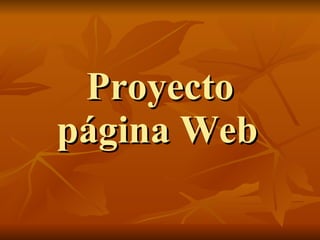 Proyecto página Web   
