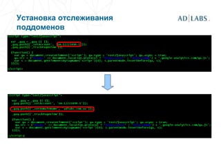 Установка отслеживания
поддоменов
 