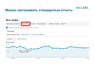 Можно настраивать стандартные отчеты
 