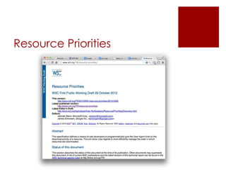 Resource Priorities

 
