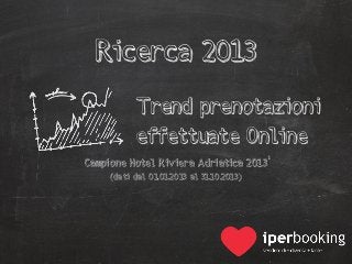 Ricerca 2013
Trend prenotazioni
effettuate Online
Campione Hotel Riviera Adriatica 2013
(dati dal 01.01.2013 al 31.10.2013)

1

 