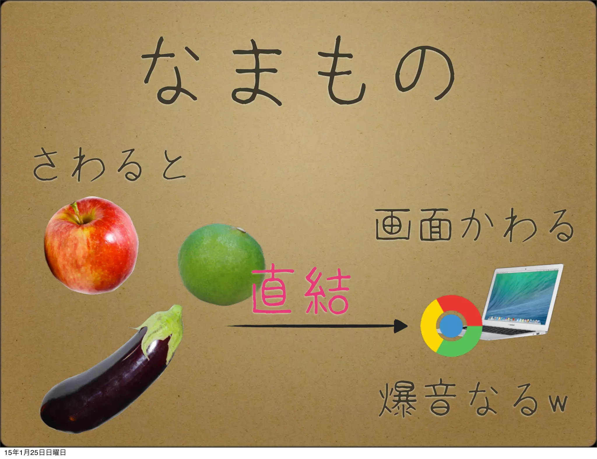 さわると
画面かわる
爆音なるw
なまもの
直結
15年1月25日日曜日
 