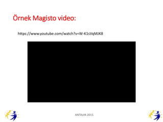 Örnek Magisto video:
ANTALYA 2015
https://www.youtube.com/watch?v=W-K1sVqMJK8
 