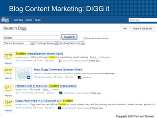Blog Content Marketing: DIGG it 