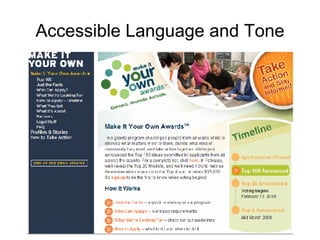 Accessible Language and Tone 
