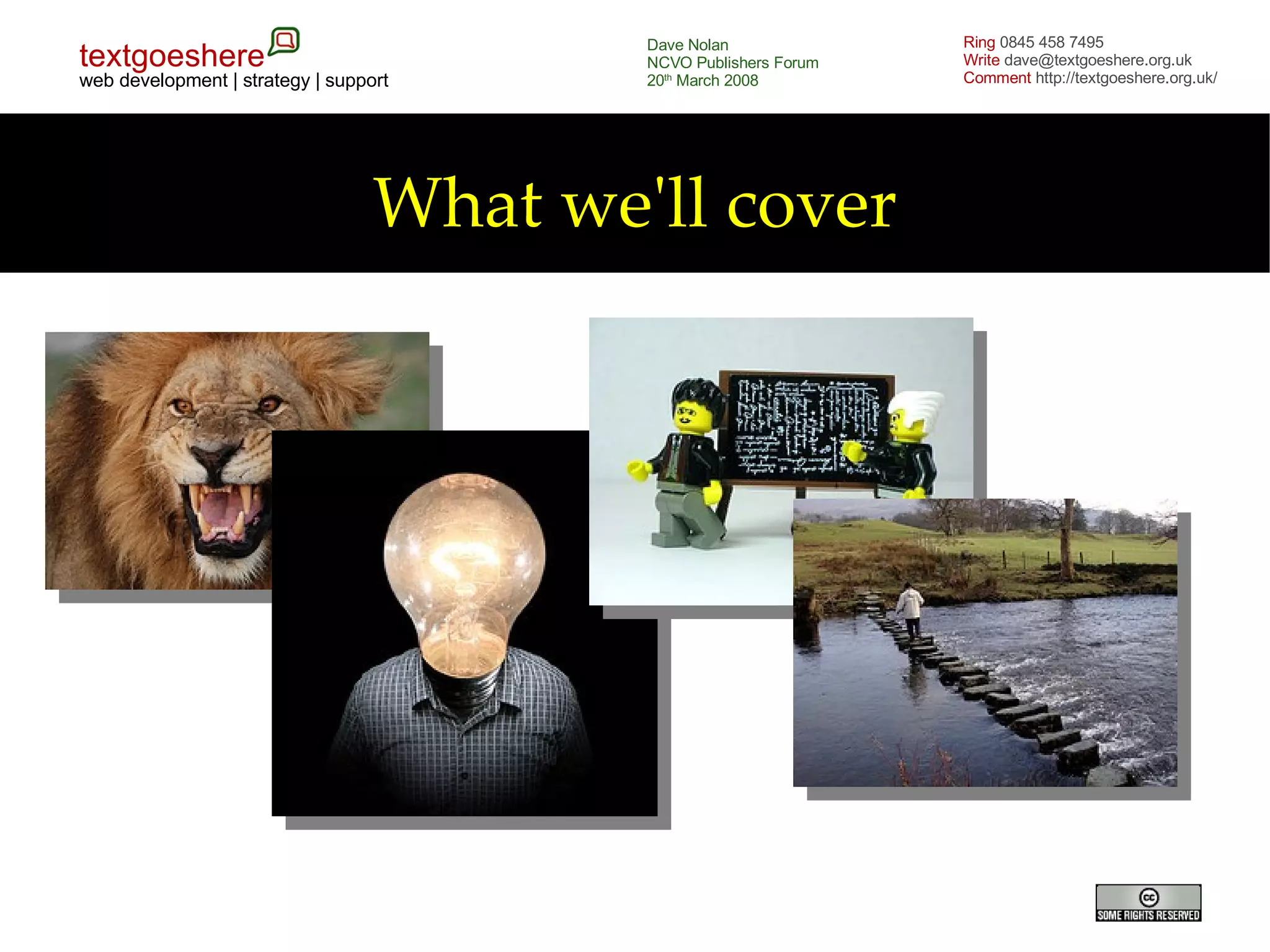 What we'll cover 