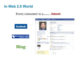In Web 2.0 World Every consumer is a …… … Network 