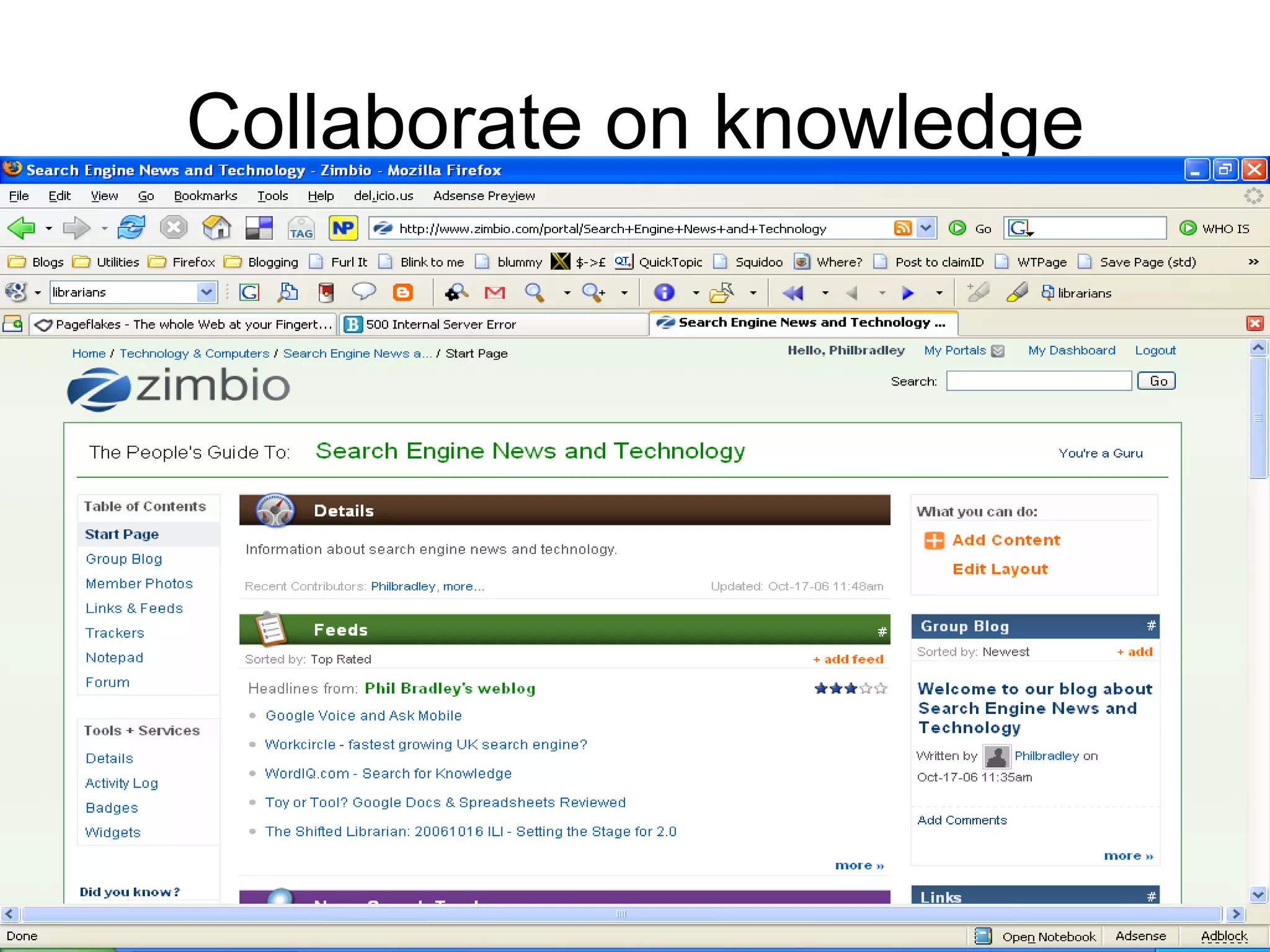 Collaborate on knowledge 