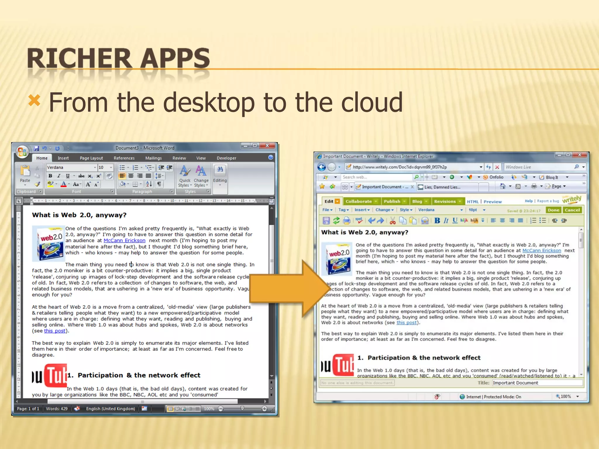 From the desktop to the cloud 