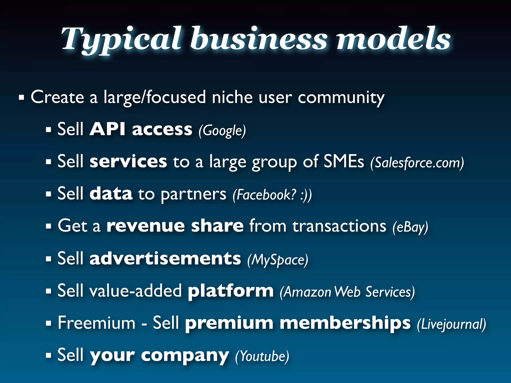 Web 2.0 Business Models