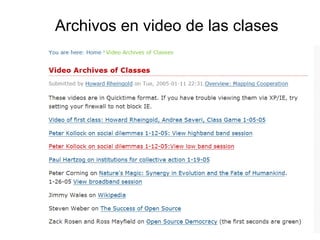 Archivos en video de las clases 