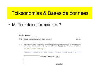 Folksonomies & Bases de données Meilleur des deux mondes ? 