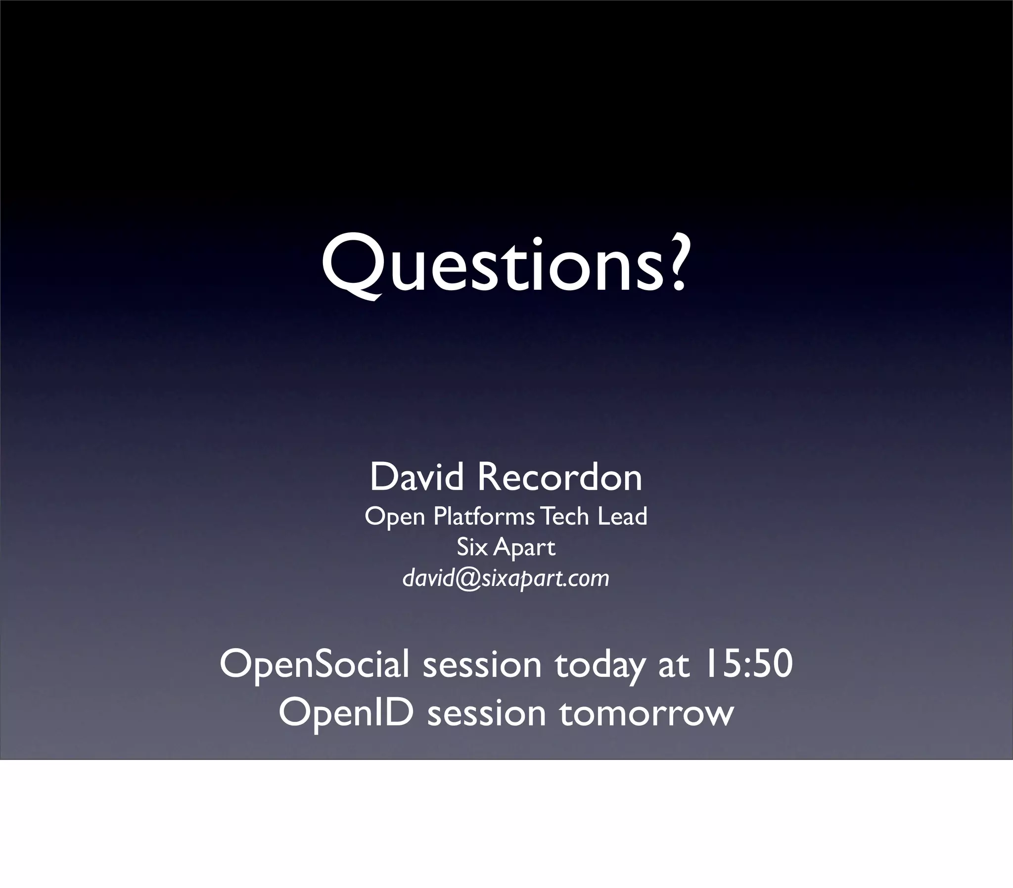 Web 2.0 Expo Berlin: Open Platforms and the Social Graph