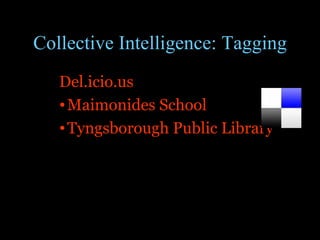 Collective Intelligence: Tagging Del. icio .us Maimonides  School Tyngsborough  Public Library 
