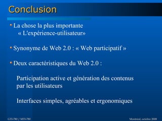 Web 2.0 - GTI780 & MTI780 - ETS - A08