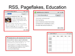 RSS, Pageflakes, Education 