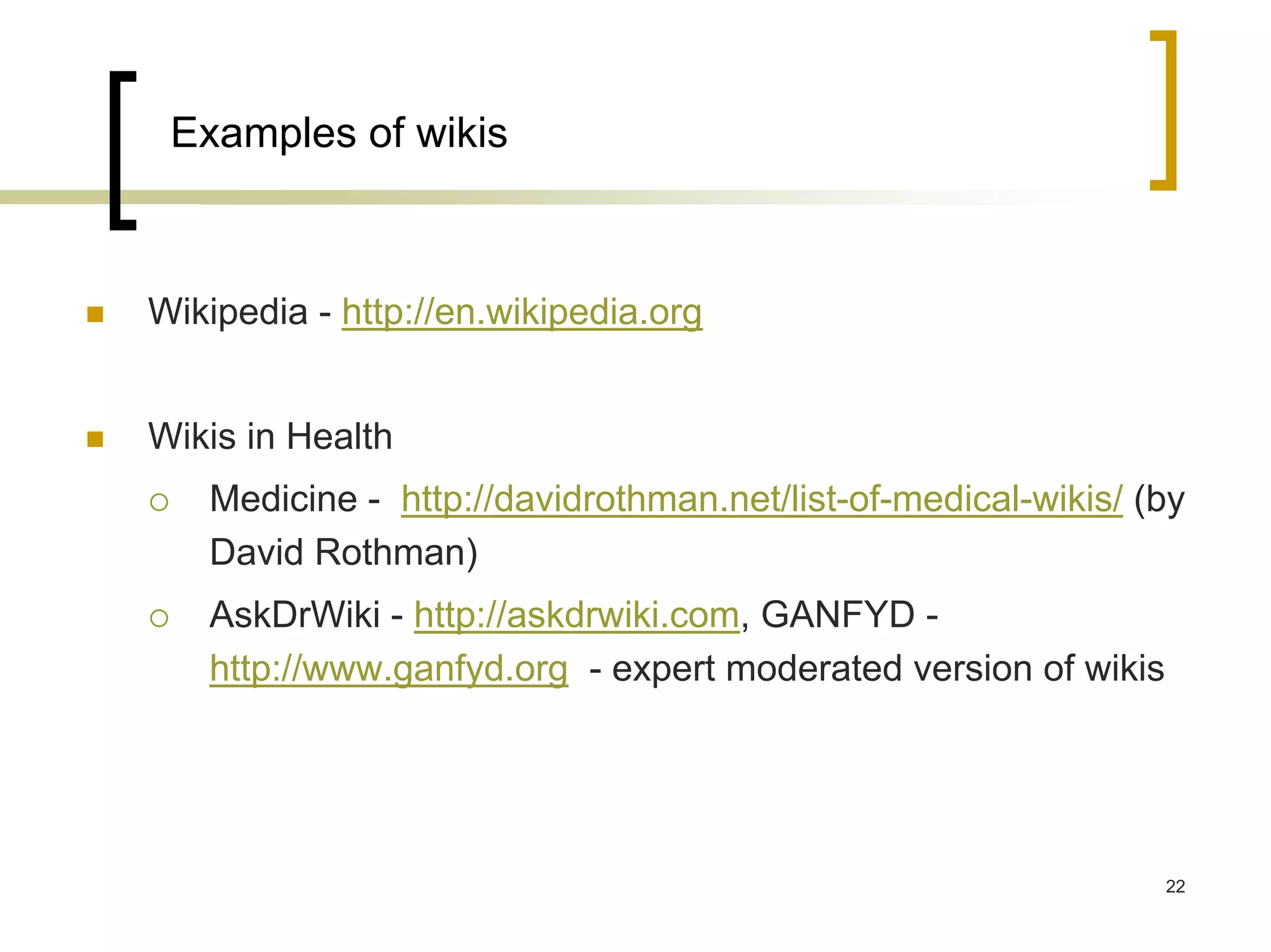 Web 2.0 in Health: a Practical Overview