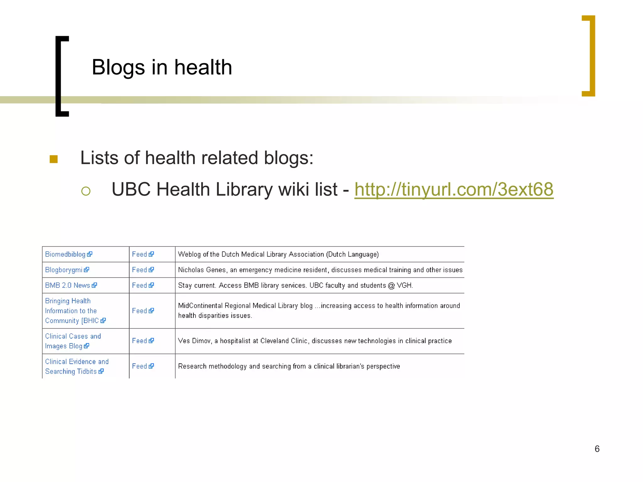 Web 2.0 in Health: a Practical Overview