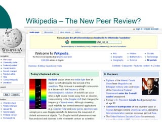Wikipedia – The New Peer Review? 