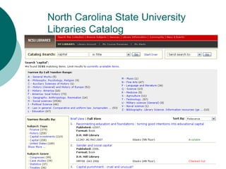 North Carolina State University Libraries Catalog 