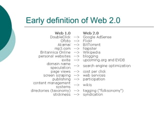 Early definition of Web 2.0 