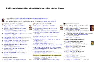 La recommandation et ses limites Le livre en interaction >La recommandation et ses limites 