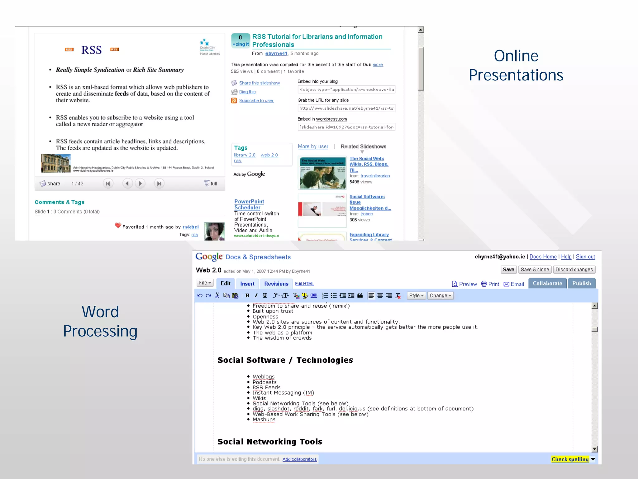 Online
             Presentations




  Word
Processing
 