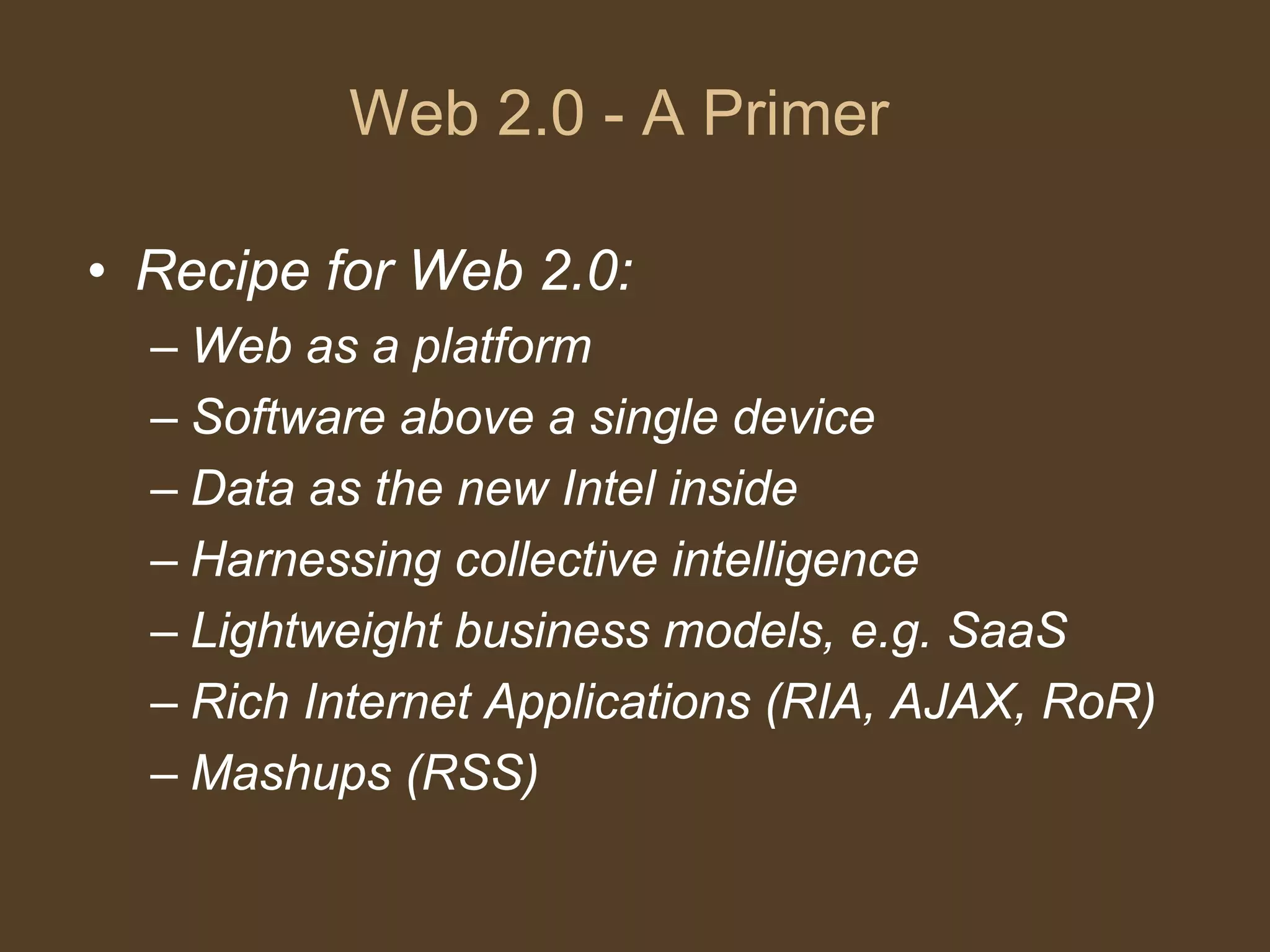 Web 2.0 Managerial Economics