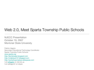 Web 2.0, Meet Sparta Township Public Schools