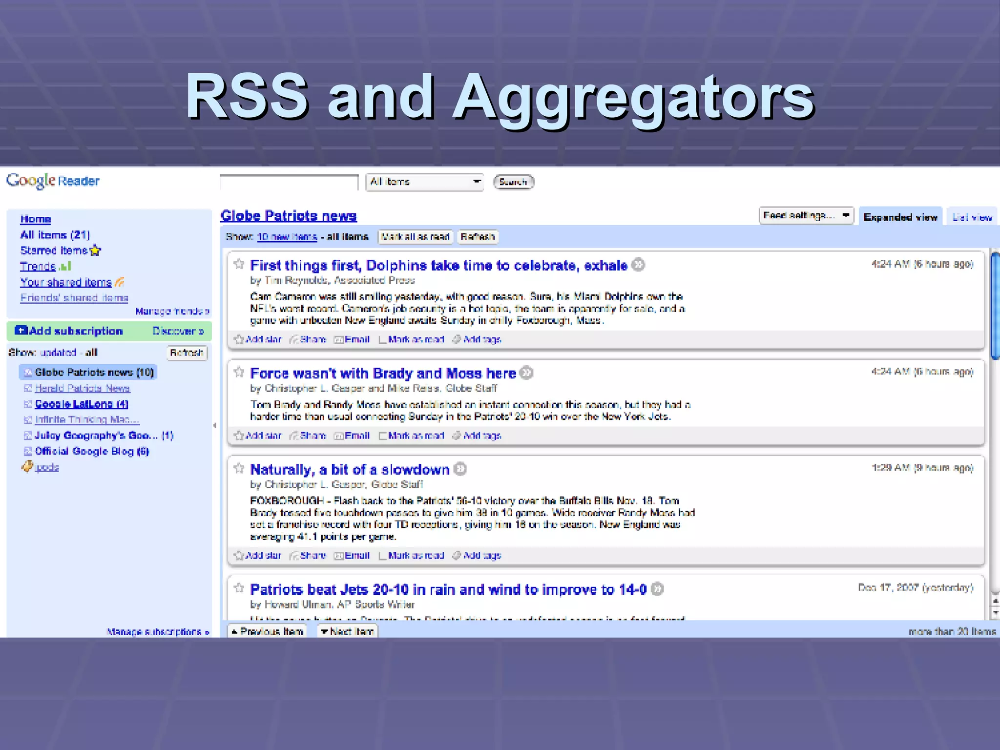 RSS and Aggregators 