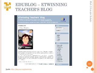 EDUBLOG – ETWINNING TEACHER‘S BLOG Quelle:  http://blog.eun.org/etwinning 