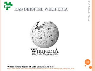 DAS BEISPIEL WIKIPEDIA Video: Jimmy Wales at Cida Camp (2:30 min) http://www.dotsub.com/films/jimmywales_1/index.php?autostart=true&language_setting=en_2019 