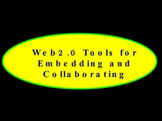 Web2.0 Tools for Embedding and Collaborating 