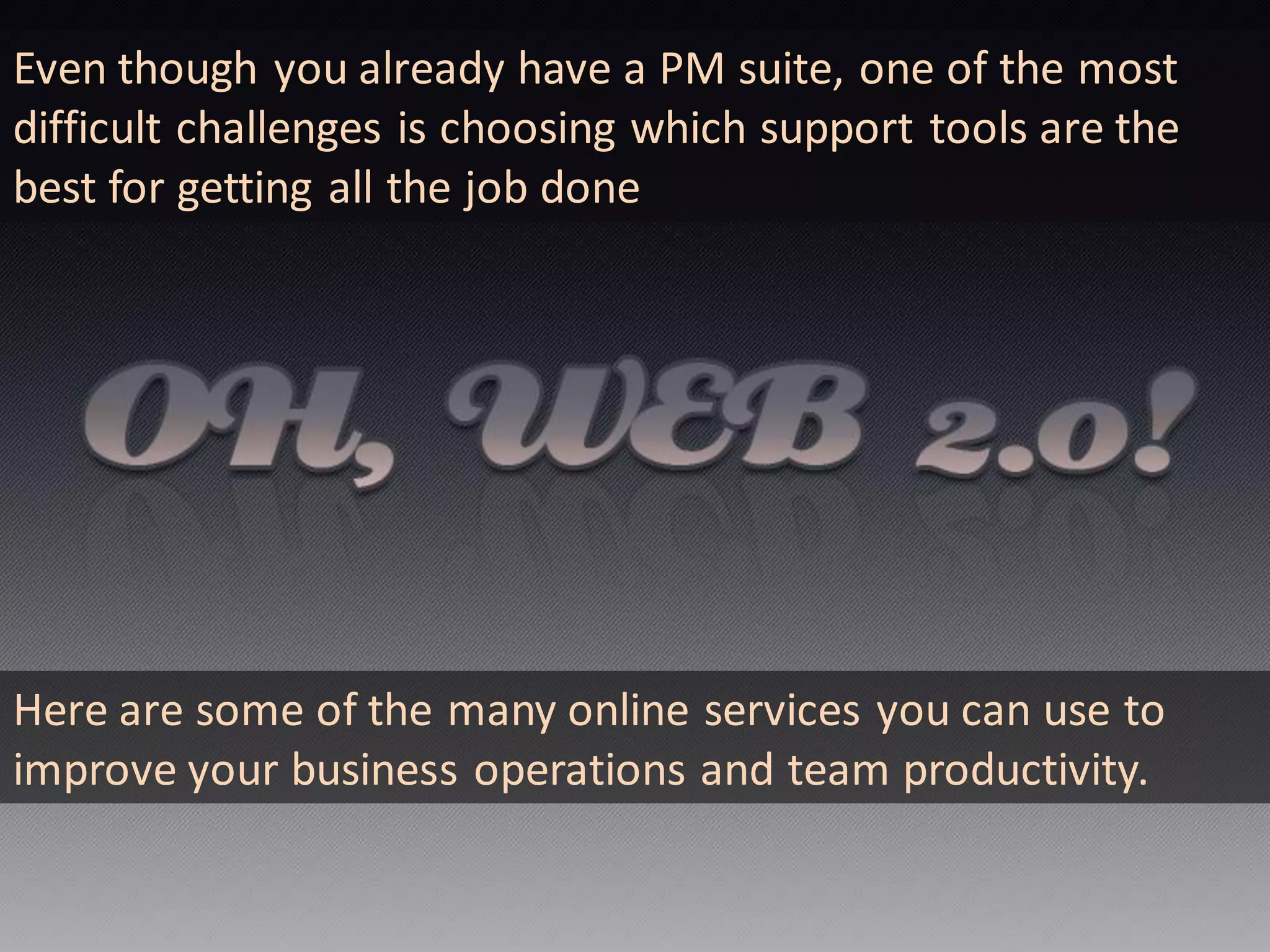 Web 2.0 Tools For Project Management