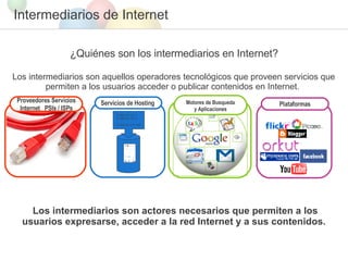 Intermediarios de Internet <ul><li>¿Quiénes son los intermediarios en Internet? </li></ul>Los intermediarios son aquellos ...