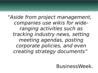 Web 2.0 y redes sociales virtuales - Wikis