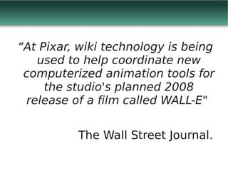 Web 2.0 y redes sociales virtuales - Wikis