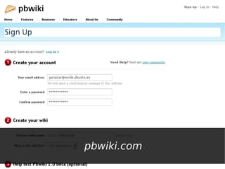 Web 2.0 y redes sociales virtuales - Wikis