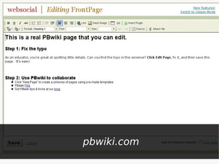 Web 2.0 y redes sociales virtuales - Wikis