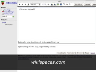 Web 2.0 y redes sociales virtuales - Wikis