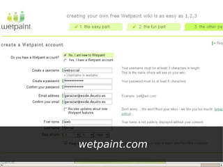 Web 2.0 y redes sociales virtuales - Wikis
