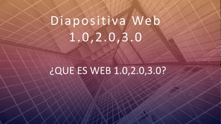 FABRIKAM
Diapositiva Web
1.0,2.0,3.0
¿QUE ES WEB 1.0,2.0,3.0?
 