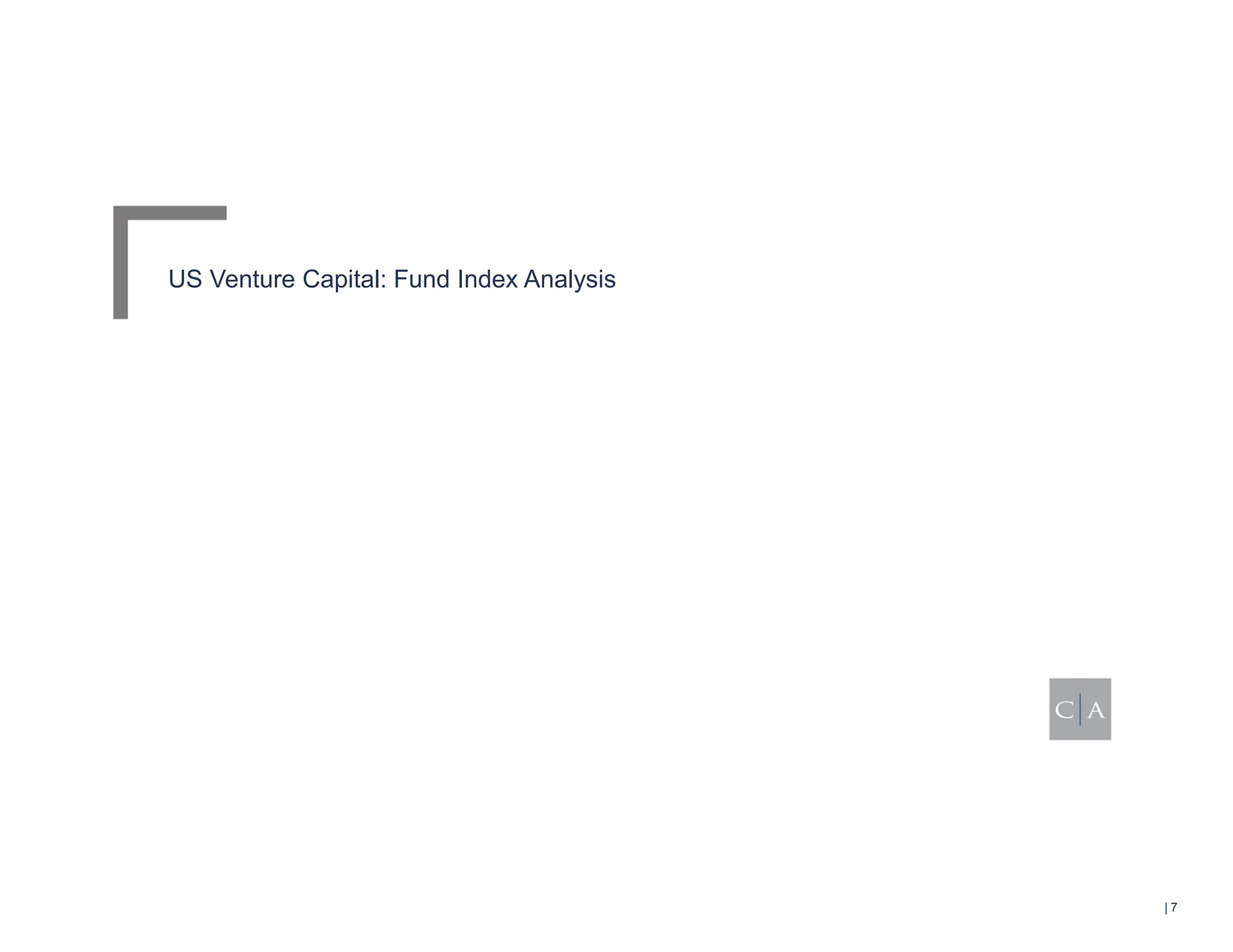 US Venture Capital: Fund Index Analysis
| 7
 