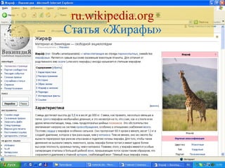 ru.wikipedia.org Статья «Жирафы» 