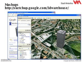Mashups http://sketchup.google.com/3dwarehouse/ 