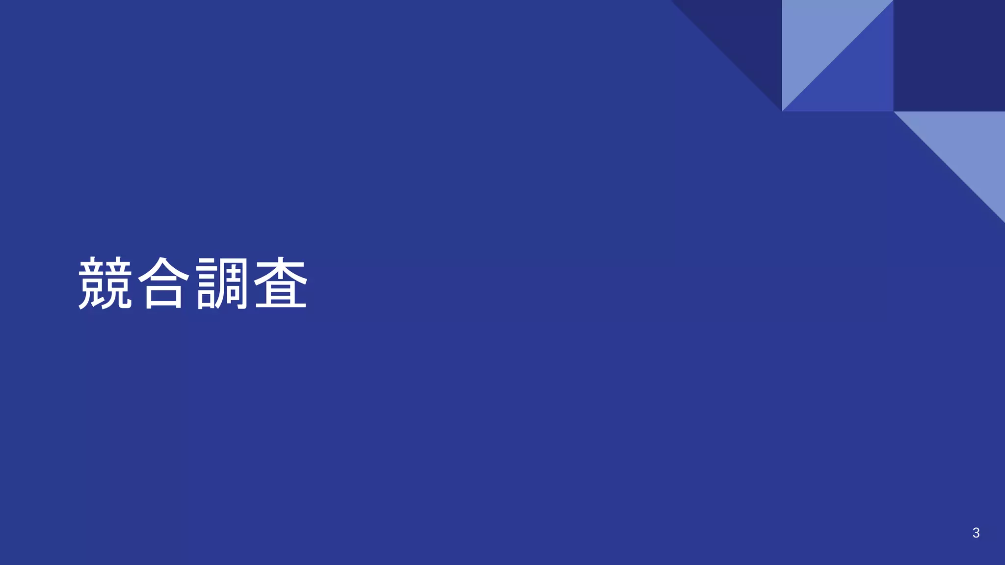 競合調査
3
 